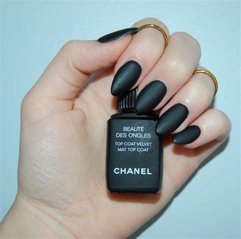 matte black nails chanel